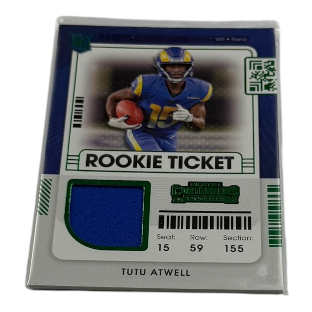 2021 Panini Contenders Tutu Atwell Rookie Ticket Jersey Relic RTS-TAT LA Rams RC